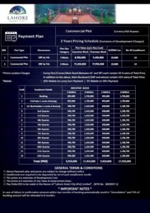 Lahore Smart City Commercial Payment Plan 